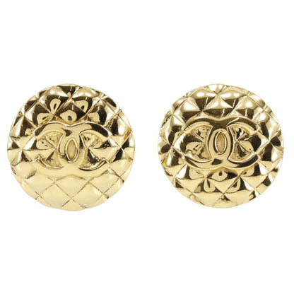 CHANEL Earring Plated Gold gold Matrasse COCO Mark Women