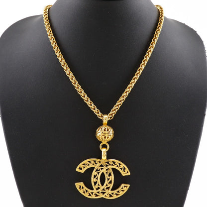 CHANEL Necklace Plated Gold gold Pendant vintage COCO Mark Women