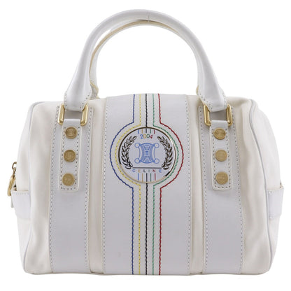 CELINE Handbag Nylon canvas, leather White 2004 Athens Olympics Limited Mini Boston Women