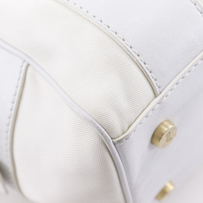 CELINE Handbag Nylon canvas, leather White 2004 Athens Olympics Limited Mini Boston Women