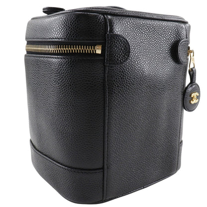 CHANEL Pouch A01998 Caviar skin black Handbag COCO Mark Vanity Women