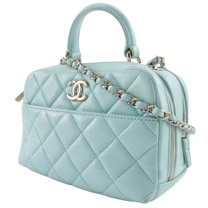 CHANEL Handbag Calfskin light blue 2WAYShoulder Matrasse Trendy COCO Mark Women