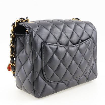 CHANEL Shoulder Bag Calfskin black ChainShoulder Matrasse