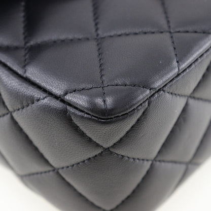 CHANEL Shoulder Bag Calfskin black ChainShoulder Matrasse