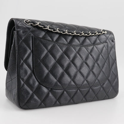 CHANEL Shoulder Bag A58600 Caviar skin black Double flap ChainShoulder Decama Trasse 30 Women