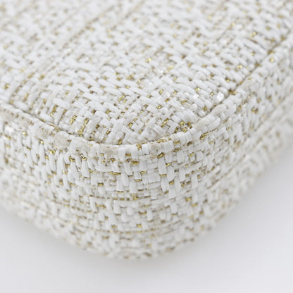 CHANEL Shoulder Bag A84415 tweed White 2-way clutch Deauville ChainShoulder Women
