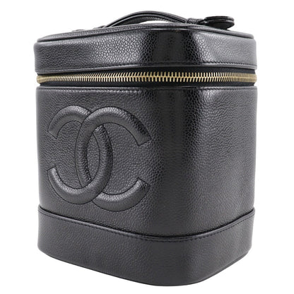 CHANEL Pouch A01998 Caviar skin black Handbag Vanity Women