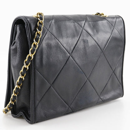 CHANEL Shoulder Bag lambskin black Matrasse Diamond stitch ChainShoulder Women
