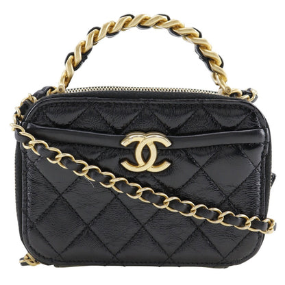 CHANEL Handbag lambskin black 2WAYShoulder Matrasse Mini handbag Women