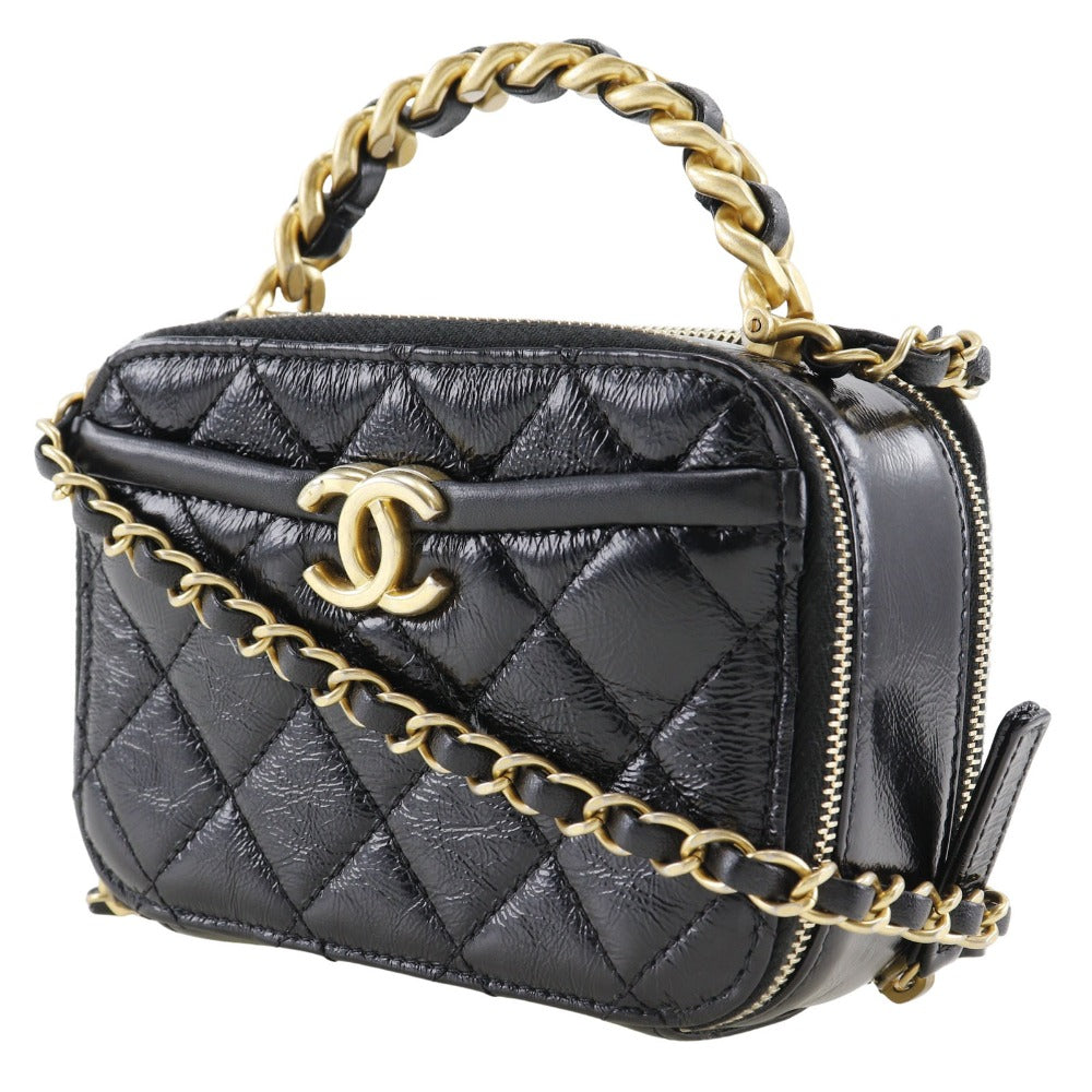 CHANEL Handbag lambskin black 2WAYShoulder Matrasse Mini handbag Women