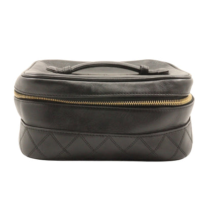 CHANEL Pouch lambskin black Handbag Bicolole Vanity Women