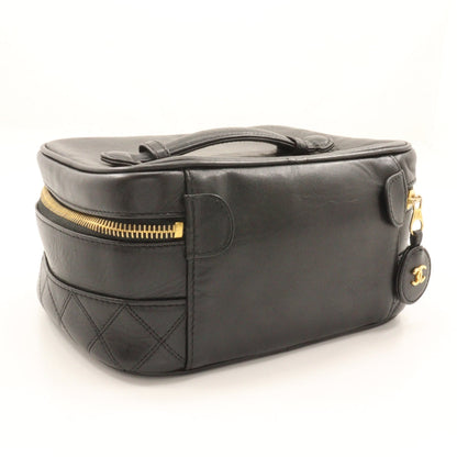 CHANEL Pouch lambskin black Handbag Bicolole Vanity Women