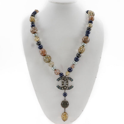 CHANEL Necklace Metal, Faux Pearl, Rhinestone multicolor COCO Mark Women