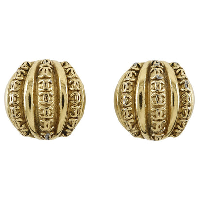 CHANEL Earring Plated Gold gold vintage COCO Mark Women