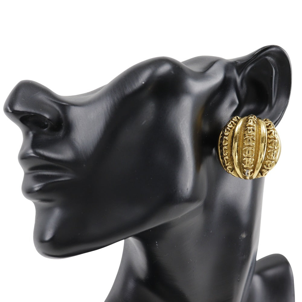 CHANEL Earring Plated Gold gold vintage COCO Mark Women