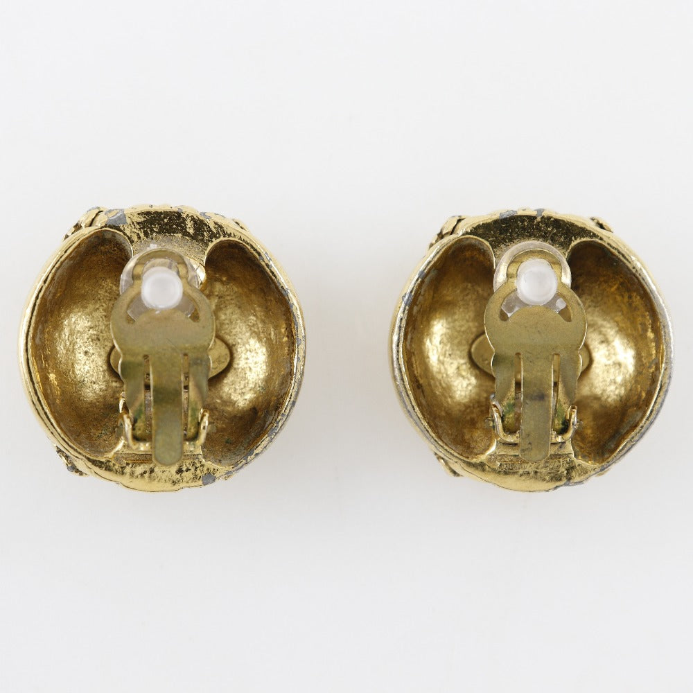 CHANEL Earring Plated Gold gold vintage COCO Mark Women