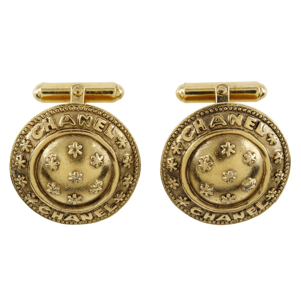 CHANEL cuffs Plated Gold gold vintage flour logo mens