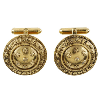 CHANEL cuffs Plated Gold gold vintage flour logo mens