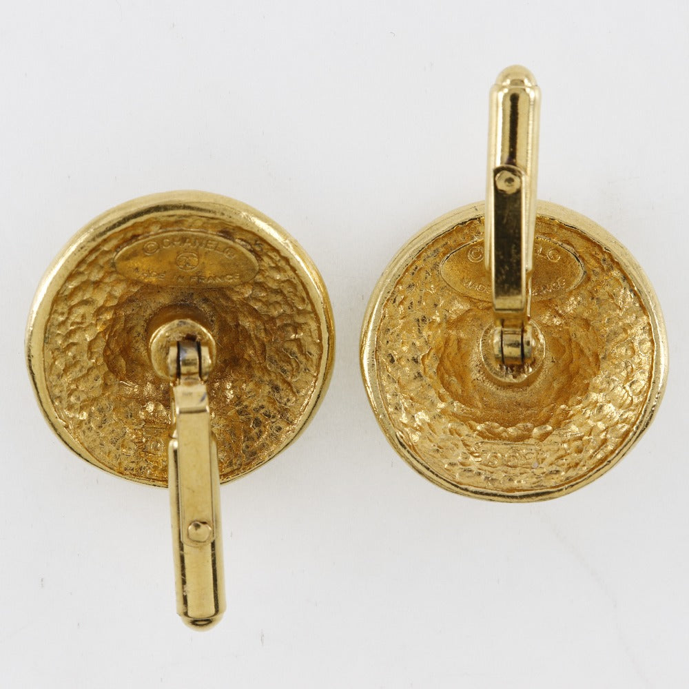 CHANEL cuffs Plated Gold gold vintage flour logo mens