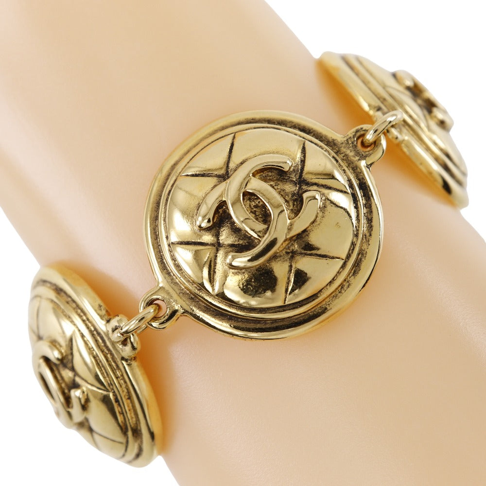 CHANEL bracelet Plated Gold gold vintage Matrasse COCO Mark Women