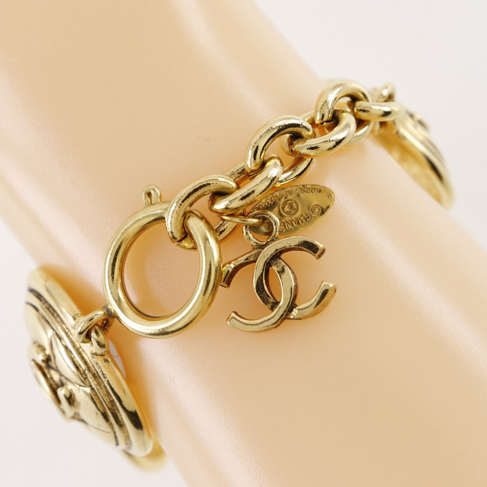 CHANEL bracelet Plated Gold gold vintage Matrasse COCO Mark Women