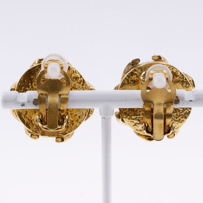 CHANEL Earring Plated Gold, Faux Pearl gold vintage COCO Mark Women