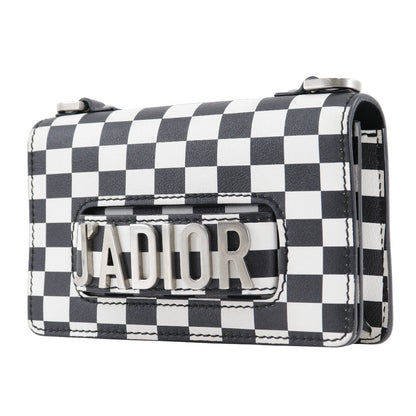 Christian Dior Shoulder Bag Calfskin Black / white 2-way clutch Jadior Women