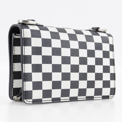 Christian Dior Shoulder Bag Calfskin Black / white 2-way clutch Jadior Women