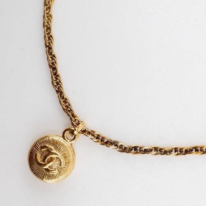 CHANEL Necklace Plated Gold gold vintage COCO Mark Women