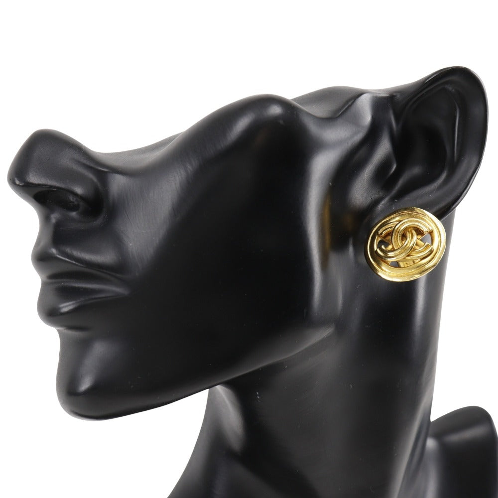 CHANEL Earring Plated Gold gold vintage COCO Mark Women