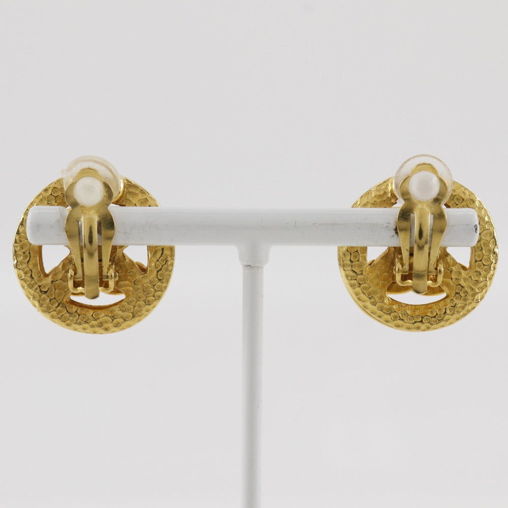 CHANEL Earring Plated Gold gold vintage COCO Mark Women