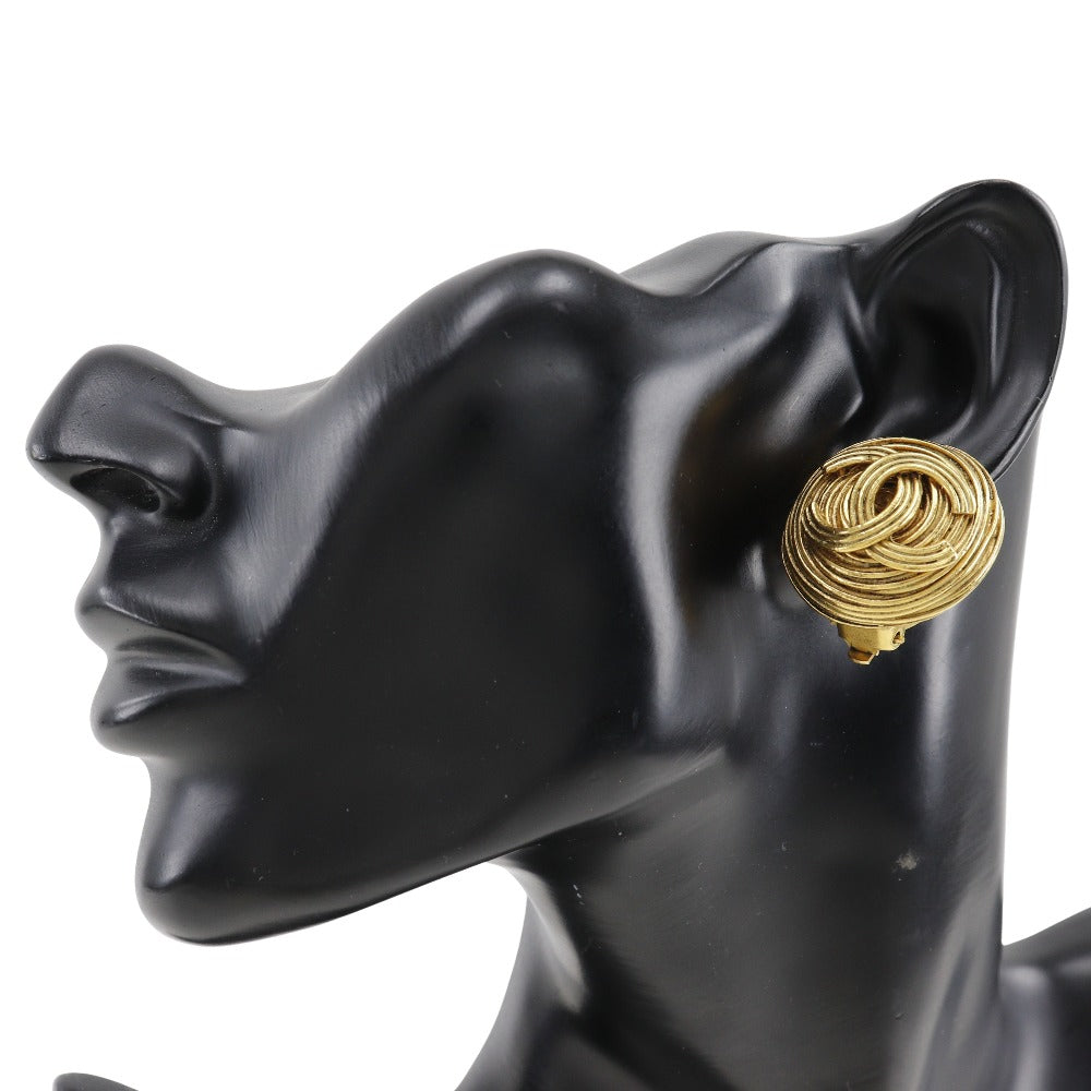 CHANEL Earring Plated Gold gold vintage COCO Mark Women