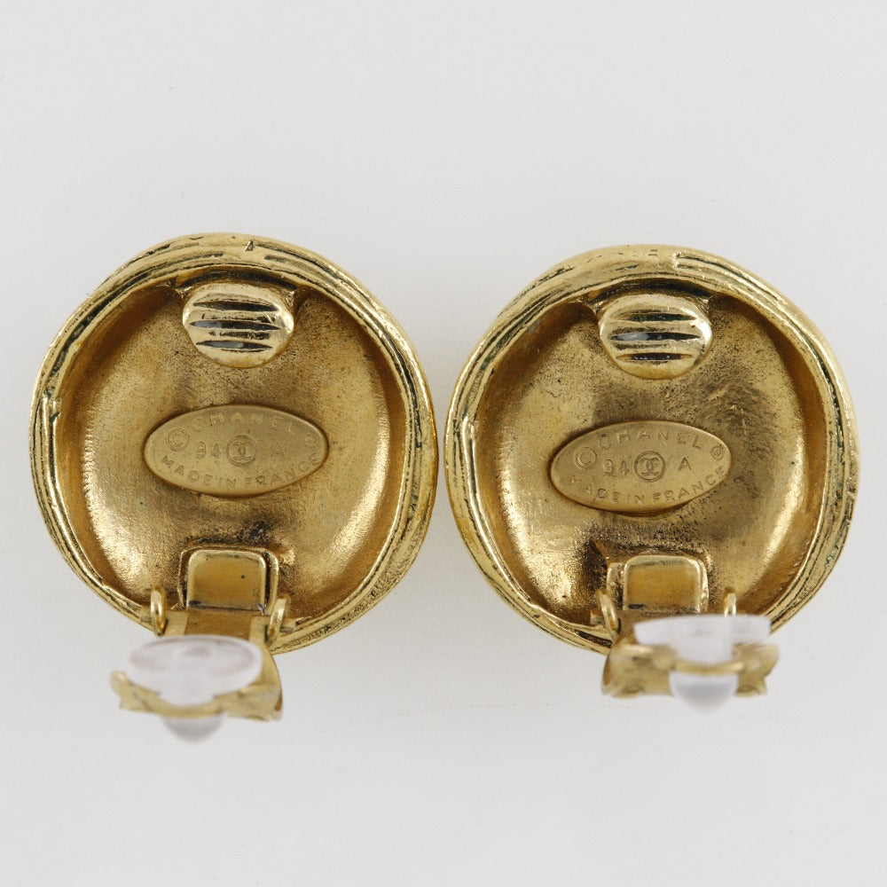 CHANEL Earring Plated Gold gold vintage COCO Mark Women