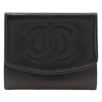 CHANEL Coin case lambskin black vintage COCO Mark Women