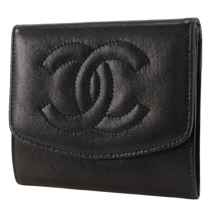 CHANEL Coin case lambskin black vintage COCO Mark Women