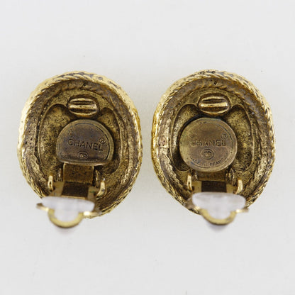 CHANEL Earring Plated Gold gold vintage COCO Mark Women