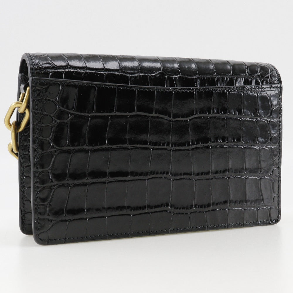 BALENCIAGA Shoulder Bag Embossed leather black 2-way clutch Mini Shoulder Women
