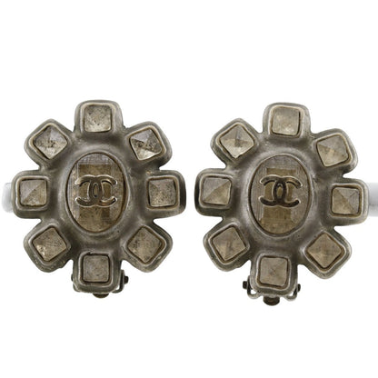 CHANEL Earring metallic Silver COCO Mark Women