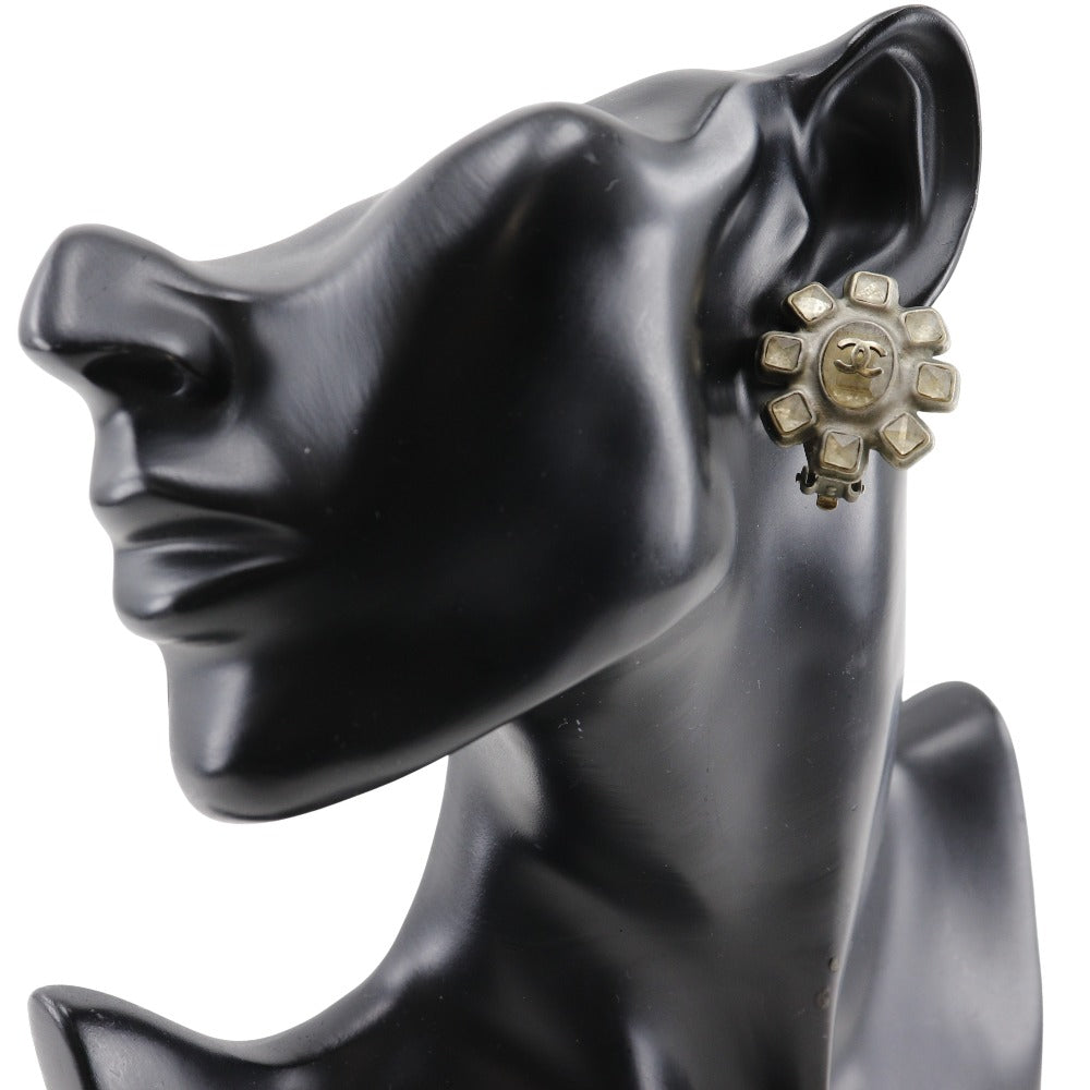 CHANEL Earring metallic Silver COCO Mark Women