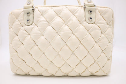 Balenciaga City Tote in Cream Quilted Leather