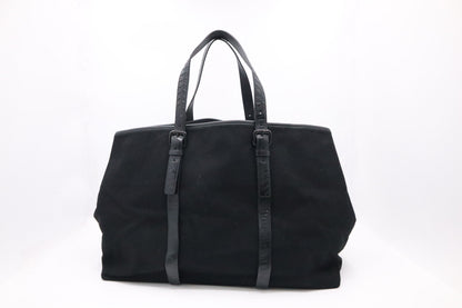 Bottega Veneta Travel Tote in Black Canvas