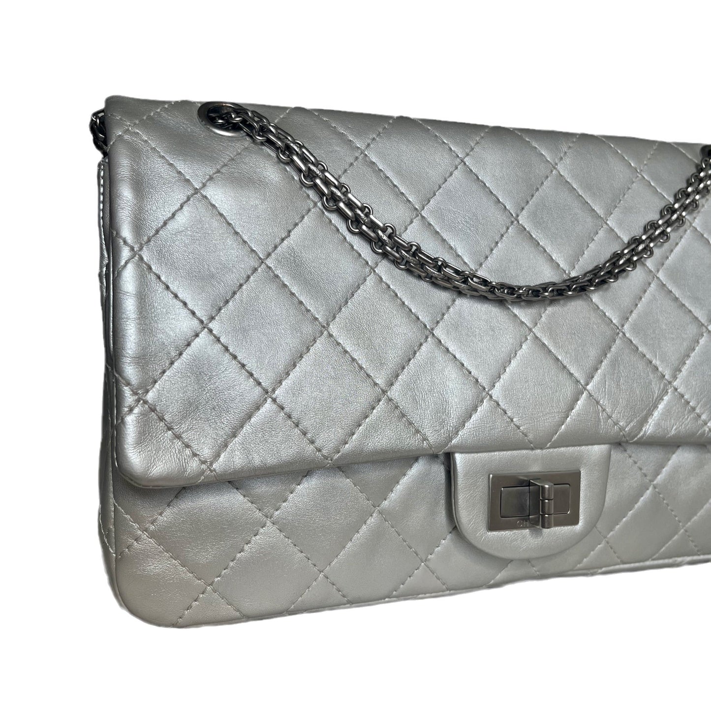 Chanel 2.55 Large Silver