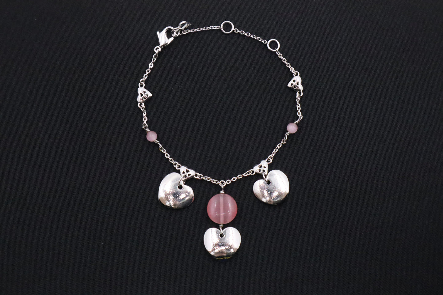 Dior Heart Bracelet with Pink Beads