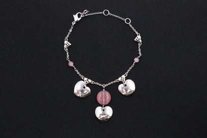 Dior Heart Bracelet with Pink Beads
