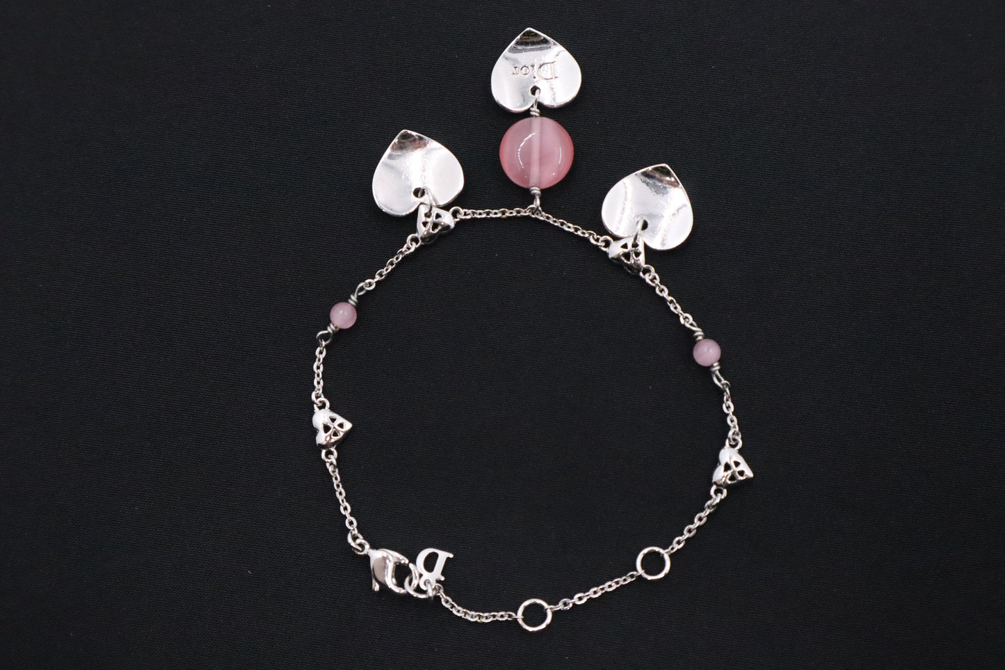 Dior Heart Bracelet with Pink Beads