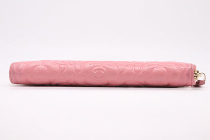 Chanel Long Wallet in Pink Camellia Leather