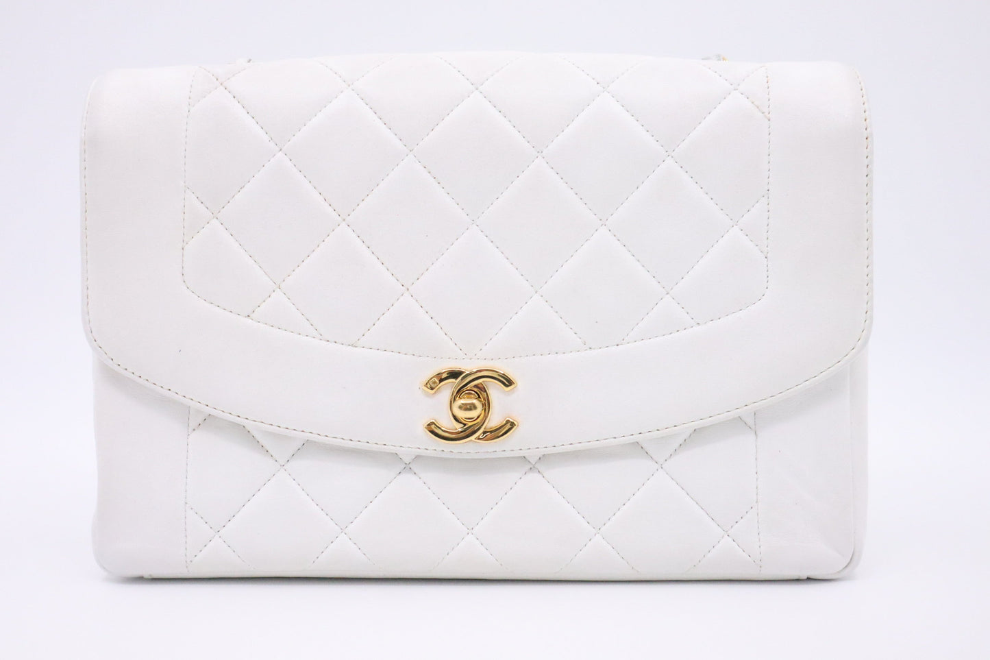 Chanel Medium Diana in White Leather