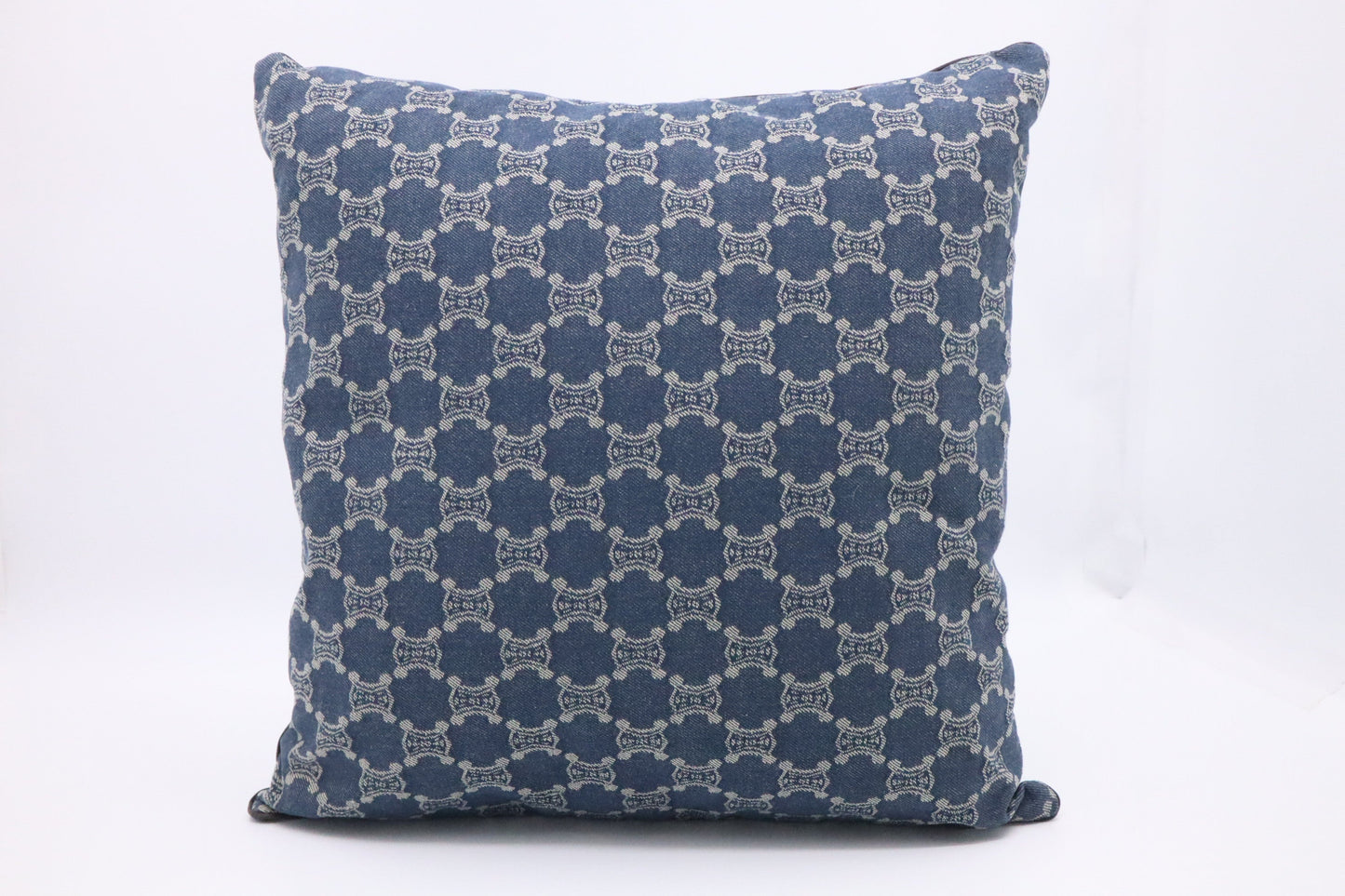 Celine Square Pillow in Macadam Denim Canvas