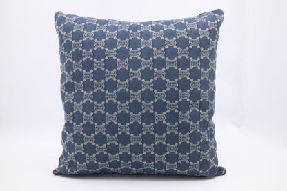Celine Square Pillow in Macadam Denim Canvas