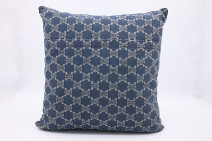 Celine Square Pillow in Macadam Denim Canvas